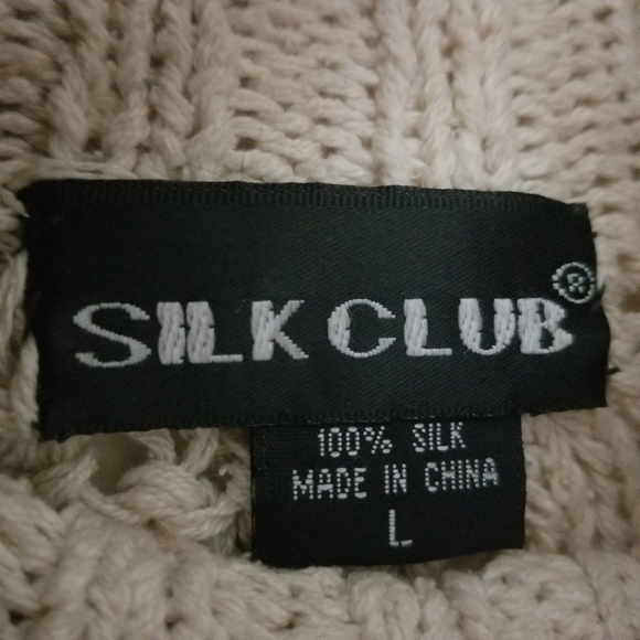 Silk Club 100% Silk Textured Sweater Size L - Picture 2 of 11